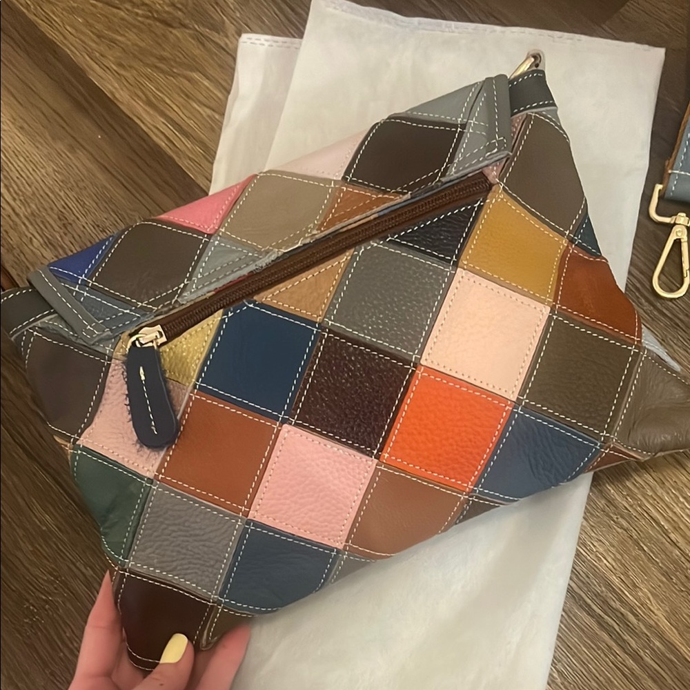Multicolor Patchwork Women's Bag, Genuine Leather… - image 8